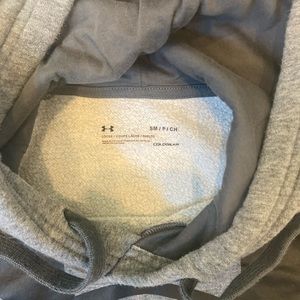 Under Armour - mens grey hoodie sweatshirt with black UA logo, small
